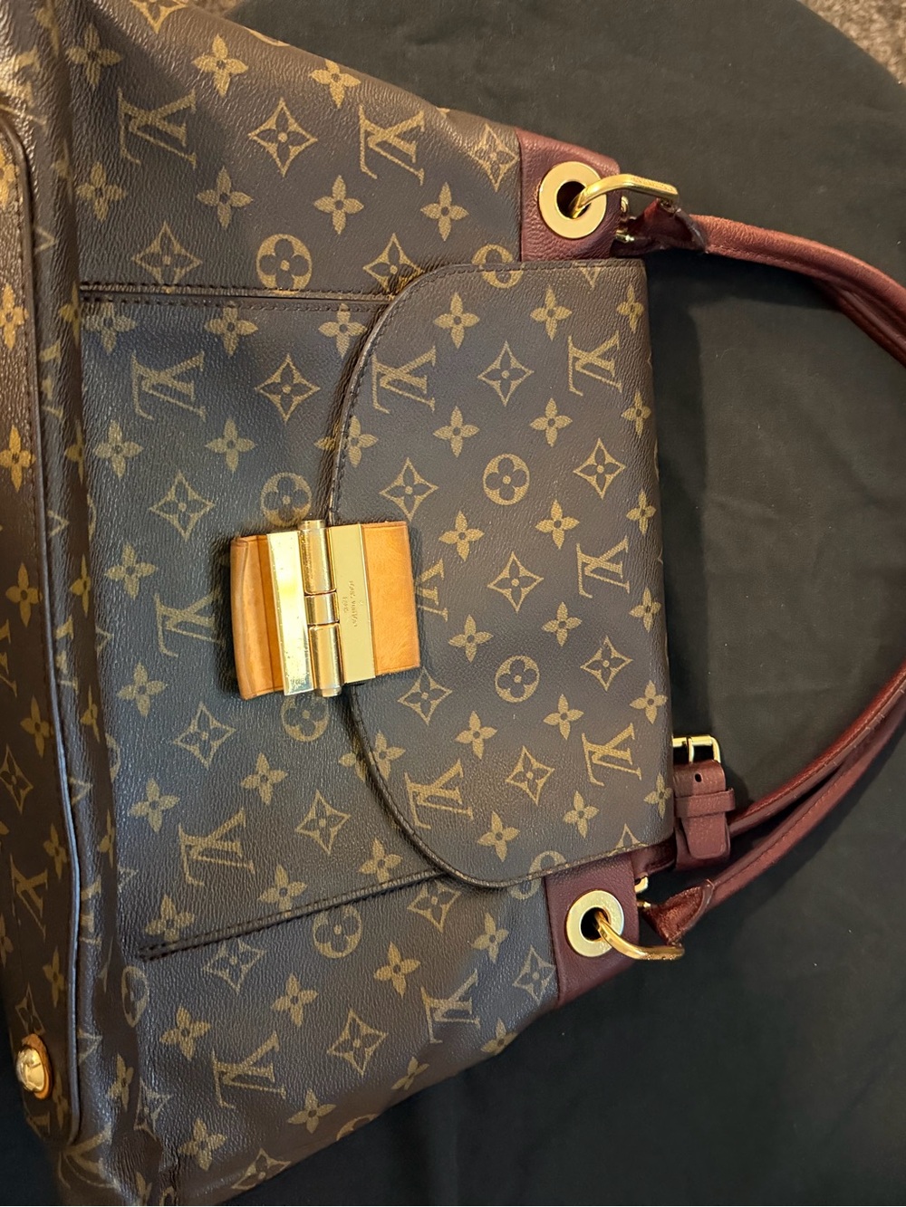 Louis Vuitton Monogram Shoulder Bag Brown with Burgundy Accents - Picture 11 of 16